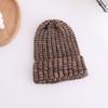 Wool hat Women's tide knitted hat Autumn and winter suitable for round face casual hat Mixed color dome ear protector headgear