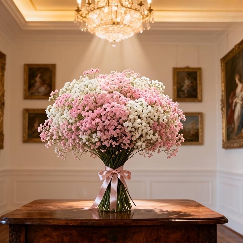 5 Bunches of Artificial Baby's Breath,Realistic Touch Faux Gypsophila, Artificial Flowers for Outdoor Wedding Decorations