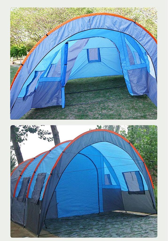 8-Person Large Tunnel Tent: Waterproof Sunshade for Camping