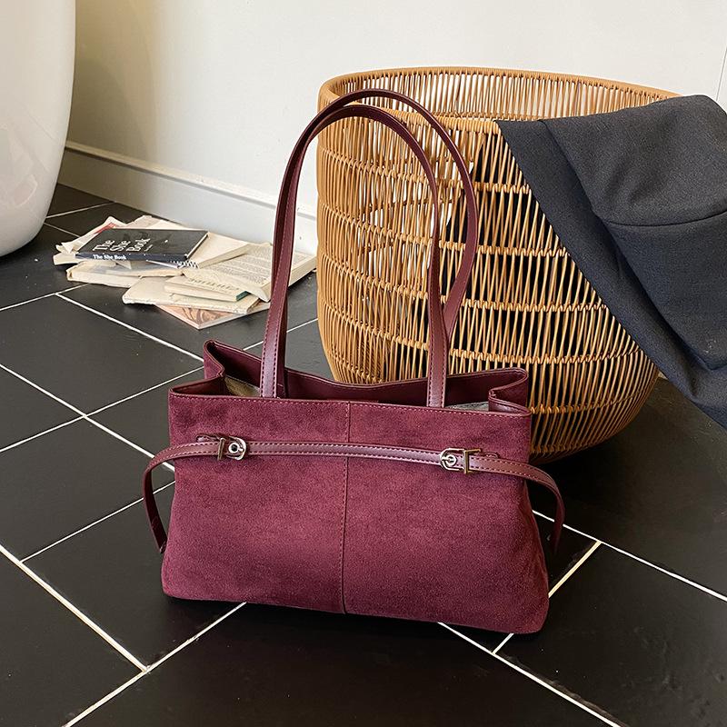 Retro Wildleder Damen Umhängetasche - Große Kapazität, Lässiger Pendlerstil