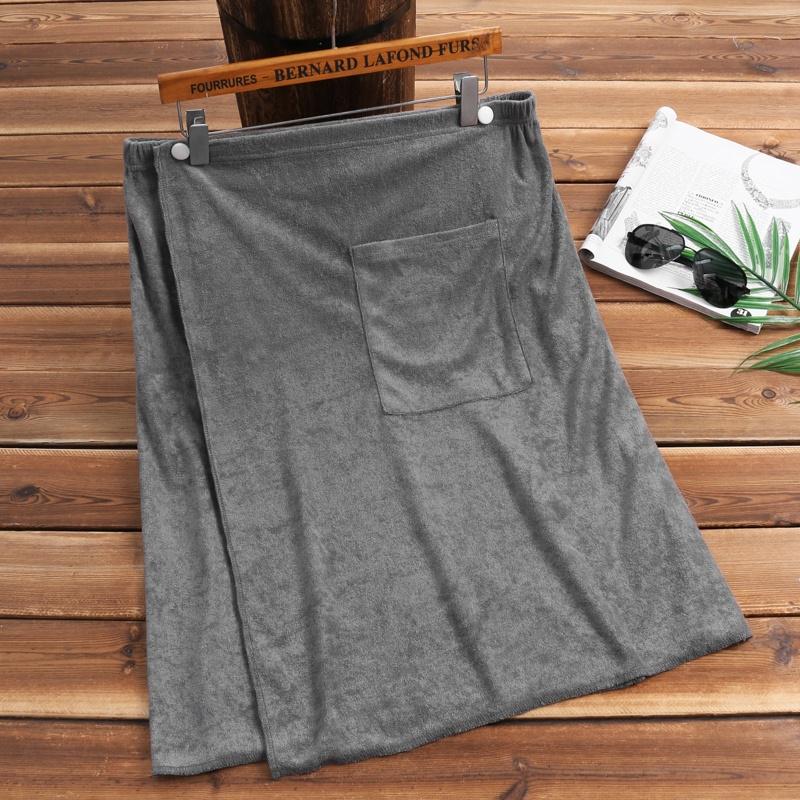 Pánský župan Plážové osušky Kouzelné zapínání Rychleschnoucí Šortky Sukně Domácí oblečení S kapsou na zádech