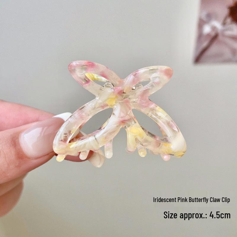 Элегантный зажим-краб для волос из ацетата в форме бабочки - Шикарный аксессуар для причесок