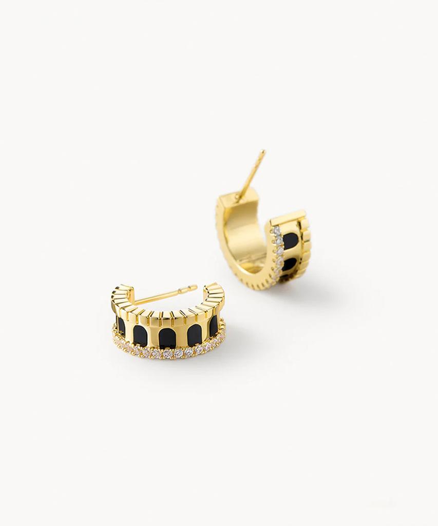 Lola Rose Arch Black Onyx Fashion Earrings