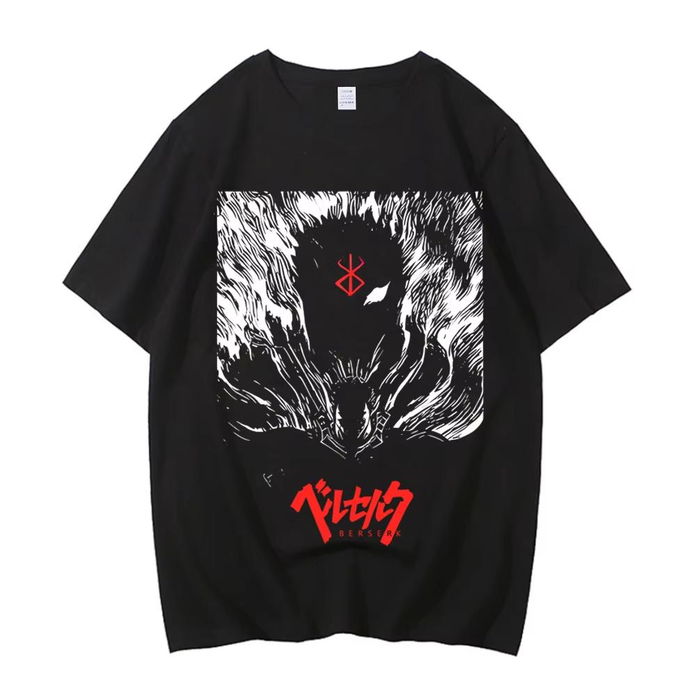 Anime Berserk T-shirt Sommar Män Kvinnor Hög Kvalitet Kortärmad T-shirt Tryck T-shirt Toppar 2025 Tee Trend Fans Kläder
