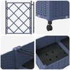 Planters with Trellis and Wheels 2 Pieces Grey PP
