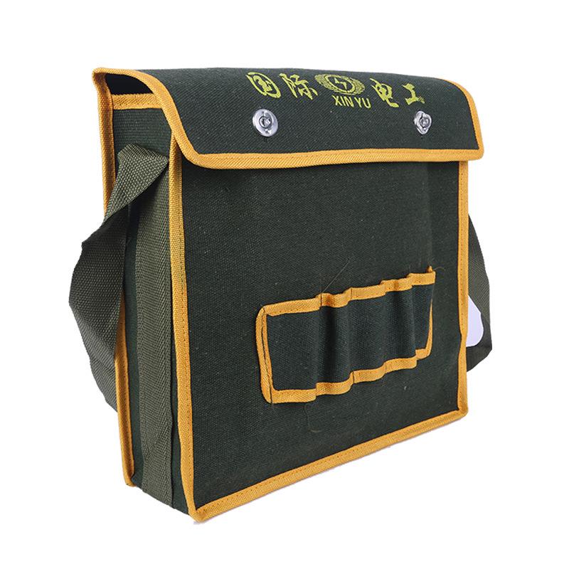 Robuste Werkzeugtasche aus Segeltuch für Elektriker mit individuellen Logo-Optionen