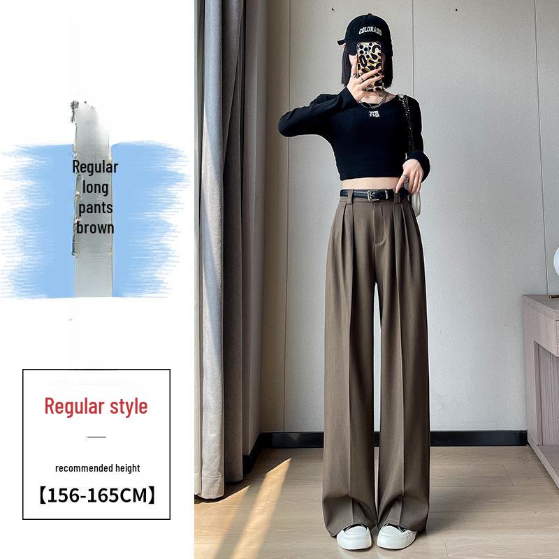 2024 Women's High Waist Wide Leg Suit Pants - Korean Fashion, Spring/Autumn, Loose & Casual Fit