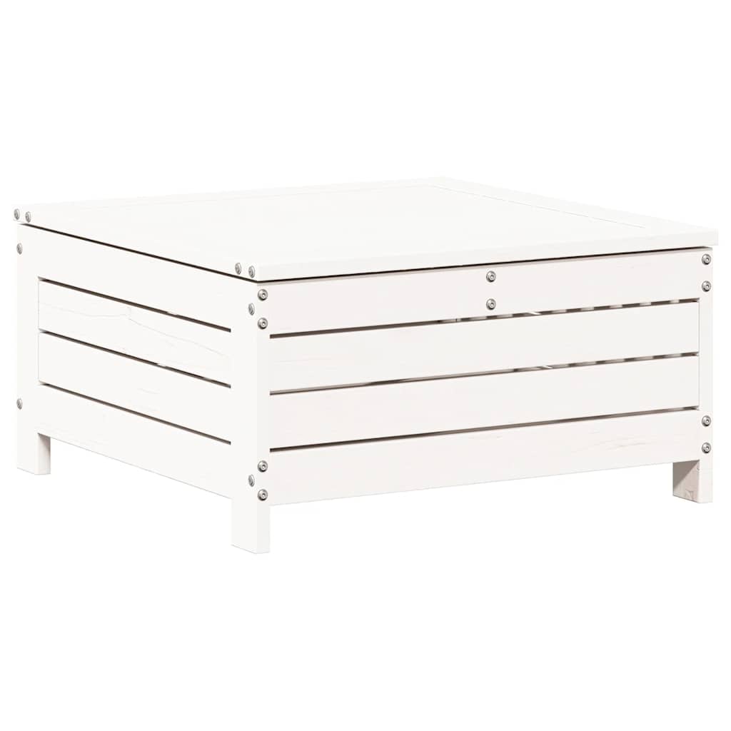 7 Piece Garden Lounge Set White Solid Pine Wood