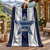 Dallas Cowboys Custom Name Flannel Blanket Personalized Soft Warm Plush Throw Blanket Customized Gift for Family Friends