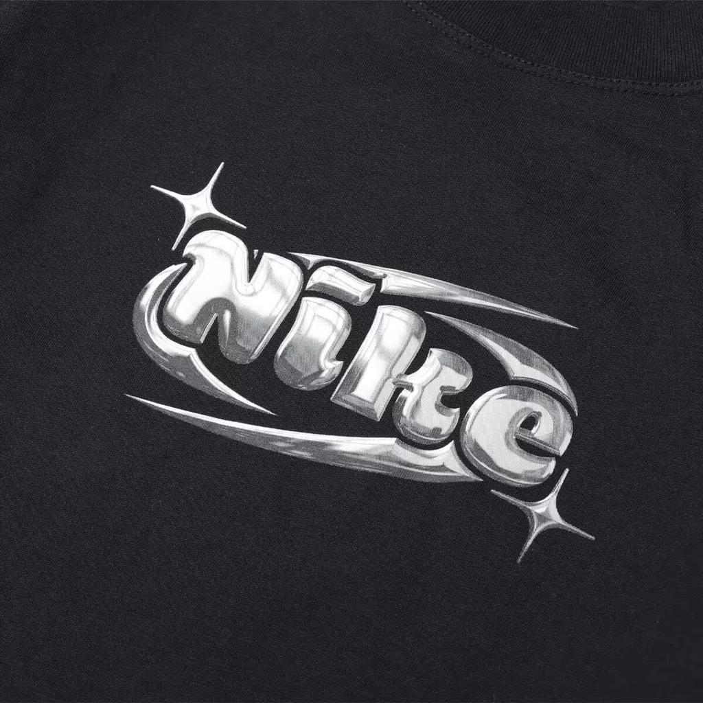 Nike Fashionable Simple Loose Long Sleeve T-Shirt Women Tops Black FQ5675-010