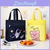 Cartoon Canvas Lunch Bag With Material For Kids School Snack Organizer