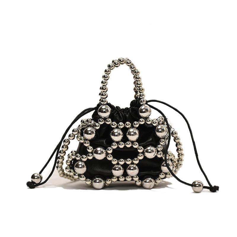 Summer small bag 2025 new small fragrant wind pearl shoulder ins women's shoulder crossbody hollow woven bag tide