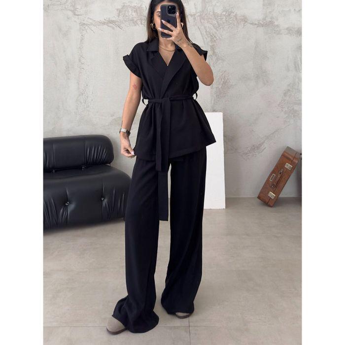 Elegant Autumn Cross-Border Fashion Set: European & American Style 2026 Women's Straight Casual Pants