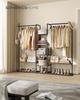 SONGMICS Scaffale porta abiti HOME, Appendiabiti con mensola per scarpe, Scaffale portaoggetti resistente, 6 ripiani portaoggetti, 2 barre appendiabiti, Ganci a forma di fiammifero