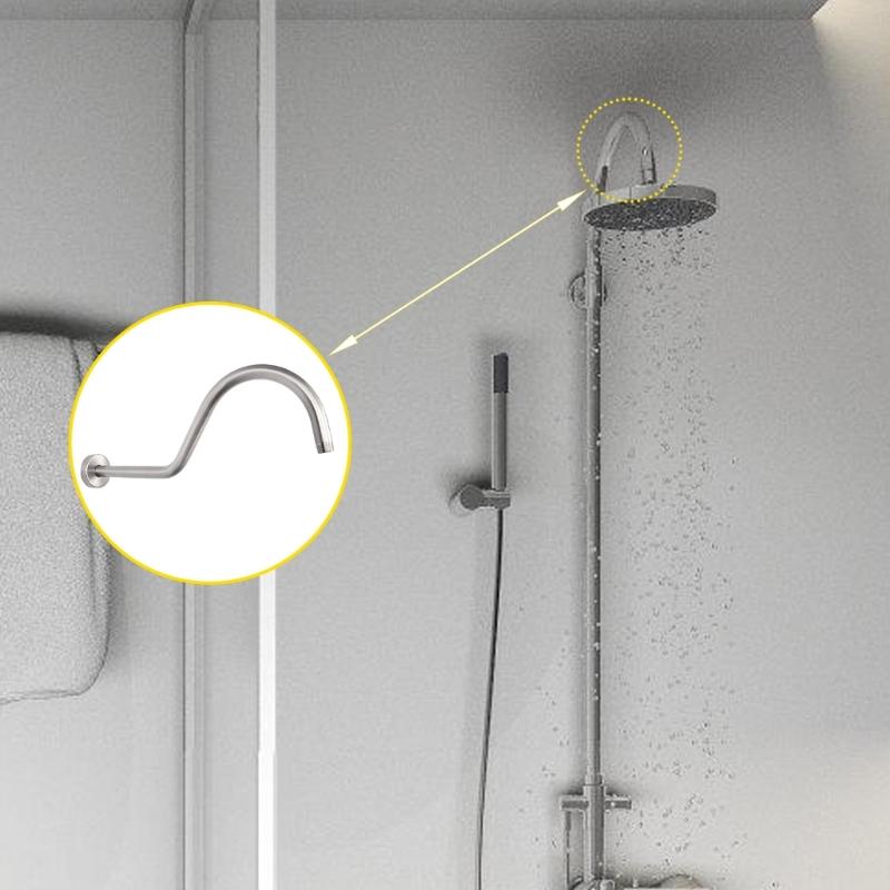 S shape Shower Arm Rusts Resistant Steel Modern Beautiful Appearance for Stylish Bath Space Luxury Bathroom Upgrades