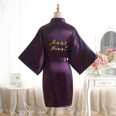 Comfortable Homewear Gold Dust Bridesmaid Maid of Honor Wedding Morning Robe Makeup Robe Robe Fashion Temperament Elegant Simulation Silk Cardigan