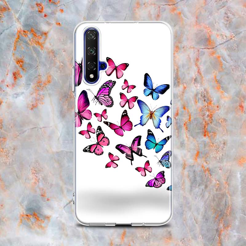 Cute Butterfly Fashion Silicone Cover For Honor 20 20S 20E 8 8A Prime 8X MAX 8C 8S 7A 7C 7S Pro Phone Case