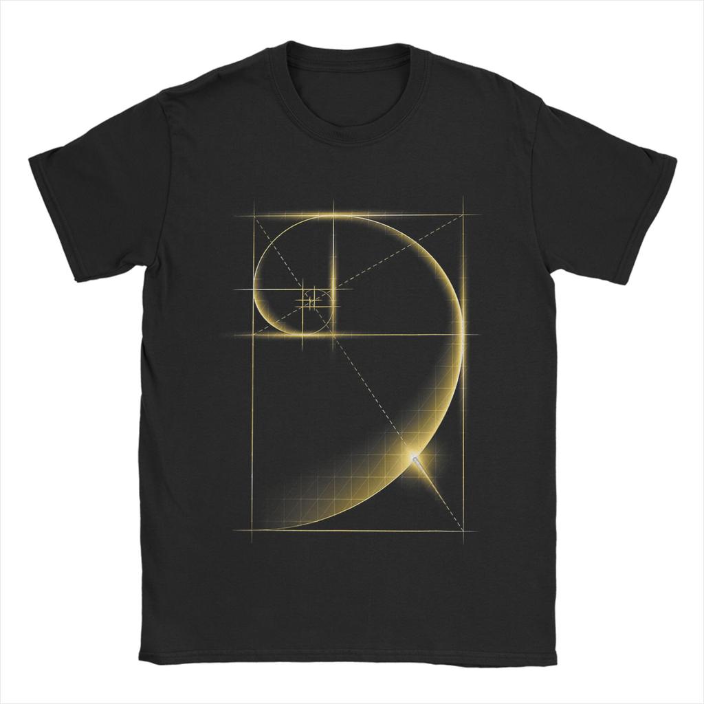 Unisex Unisex Tshirts Fibonacci Golden Ratio Vintage Cotton Tees Short Sleeve Geek Math T Shirts Crewneck Tops Printing