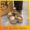 Cute girl heart cartoon baby elephant hole shoes women wear thick-soled hole shoes 2025 new non-slip cool slippers