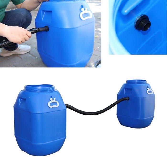 Kit raccordement tuyau de descente 38 mm - tuyau ondulé 1 m + 2 connecteurs pour citerne d'eau