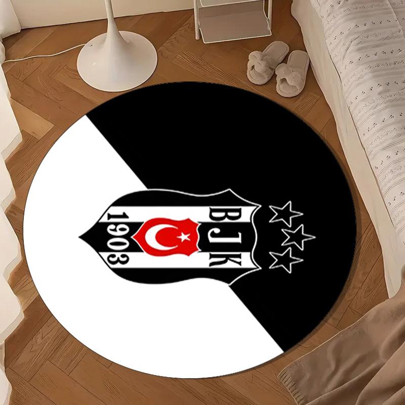 Beşiktaş Istanbul Football Club Emblem Round Mat Home Decor, Chair Rug For livingroom,Bedroom, Doormat Home Decor Birthday Gift Christmas Gifts