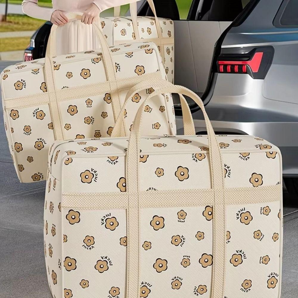 Large Capacity Clothes Packing Bag Puppy Pattern Moving Packing Bag Cute Clothes Organizer Duvet