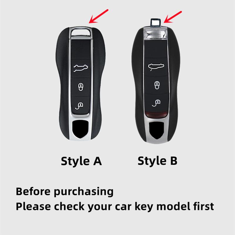Carbon Fiber Pattern Car Remote Key Cover Case Holder Shell Fob For Porsche Taycan Panamera Macan Cayenne Hybird 718 911 Boxster