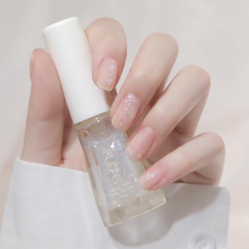 Water-based Peelable Odorless Quick-Dry Nail Polish Top Coat & Strengthener