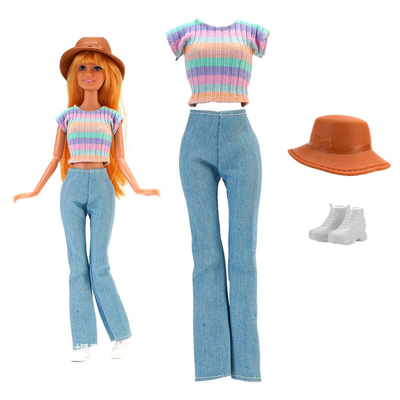 

1 Набір Модна Міні-валізка для ляльок Дорожня валіза Новітнє вбрання Повсякденний одяг Сорочка Штани Одяг для ляльки Аксесуари дитяча Іграшка Подарунок Excluding Doll