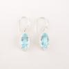 Naturalny Niebieski Topaz Kamień Szlachetny Biżuteria ze Srebra Próby 925 Ręcznie Robione Kolczyki 1,4" EE-169-12