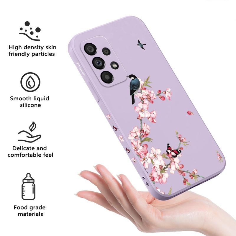 Peach Butterfly Case For Samsung Galaxy A73 A53 A33 A23 A13 A03 A72 A52 A52S A32 A22 A12 A02 A02S A71 A51 A31 A21S 4G 5G Cover