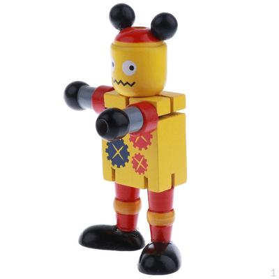 Bonecos de robôs de fantoches de madeira para crianças, brinquedo de desenvolvimento para crianças de 3 anos ou mais