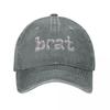Vintage Charli XCX Brat Chrome Logo Baseball Cap Unisex Style Distressed Washed Sun Cap Outdoor All Seasons Travel Caps Hat