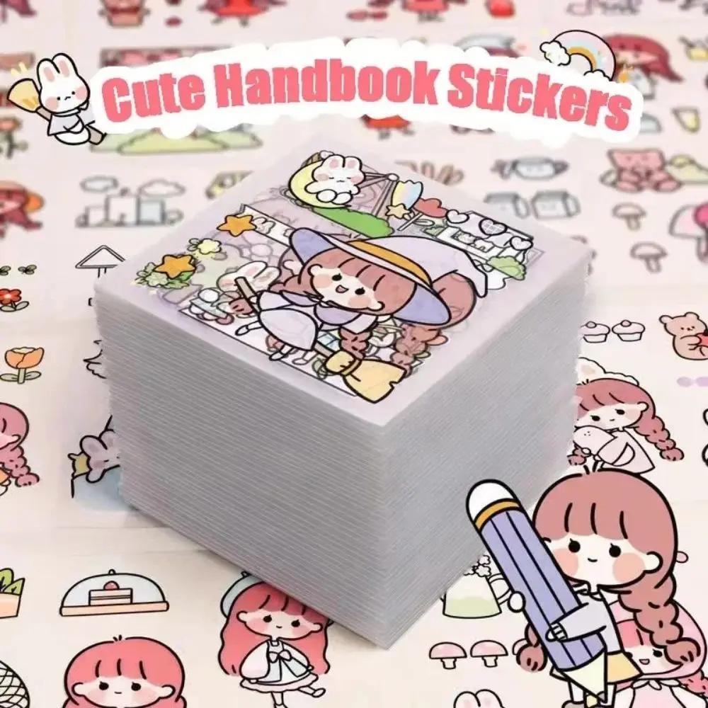 10/20Pcs Cute Cartoon Patterns PVC Stickers Waterproof DIY Notebook Decoration Scrapbook Decor Transparent