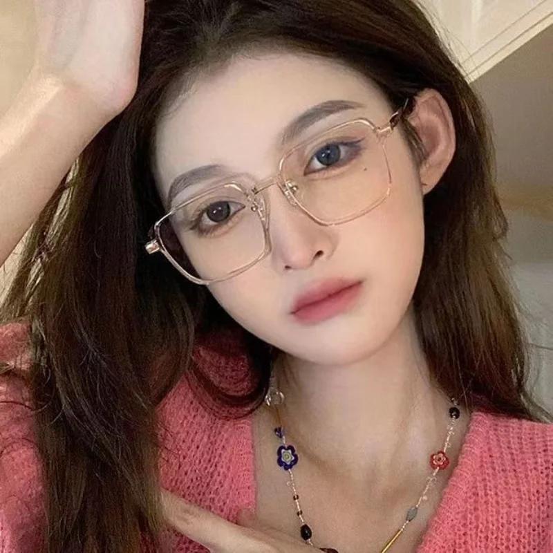 Big Frame Computer Men and Women Eyewear Square Blue Light Blocking Glasses Black Oversized Optical Eyeglasses Vision Spectacles