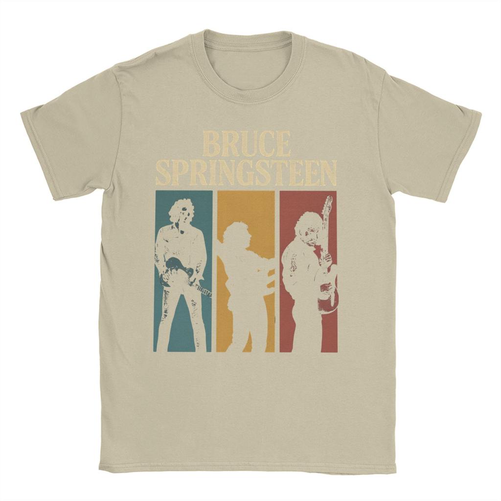 Men Bruce Springsteens T Shirts  100% Cotton Clothing Vintage Short Sleeve Round Neck Tees 4XL 5XL 6XL T-Shirts