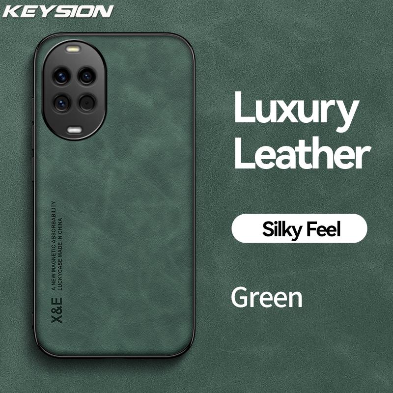 KEYSION Luxury Retro PU Leather Case for Huawei Nova 14 14 Pro Soft Silicone+PC Shockproof Phone Back Cover for Huawei nova14Pro