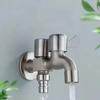 Edelstahl Wasserhahn Doppelauslass Doppelsteuerung Wasserhahn Eins in Zwei Aus Wasserhahn 1/2" Bidetarmaturen Badezimmerzubehör