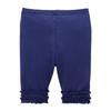 MIKI HOUSE 6-Length Leggings/Spats/Half Pants, Solid Color, Ruffled, for Girls, Baby, Kids, Children's Clothing, Pants, 12-3118-149, 110cm, Navy