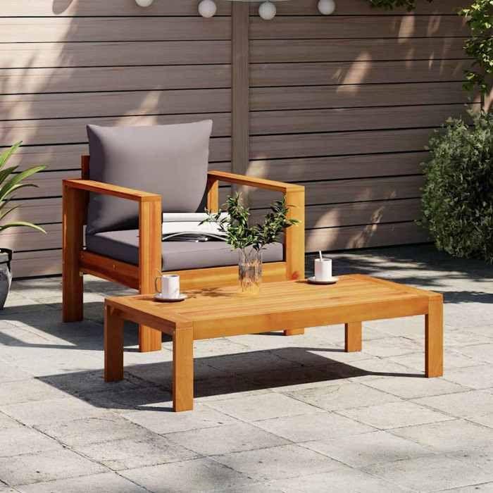 VidaXL Chaise de jardin avec coussins bois massif d'acacia, siège de jardin, chaise de patio, chaise de jardin pour repas, 367627