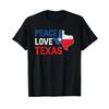 T Shirt with Peace Love Texas Sayings Texan Pride Black Vintage Washed Slightly Top For Everyday Wear Casual Homme Stretched