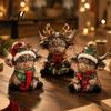 Whimsical Country Christmas Ornaments 2/3Pcs Highland Cow Wooden Tabletop Sign 2D Flat Yak Holiday Tree Decorations Figurine Ornament with