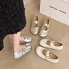 Summer comfortable round head soft sole with skirt French Mary Jane shoes women's versatile 2025 new shallow mouth flat sole single shoe