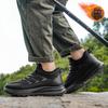 Winter new soft-soled walking shoes, velvet warm cotton shoes, medium leather non-slip sneakers