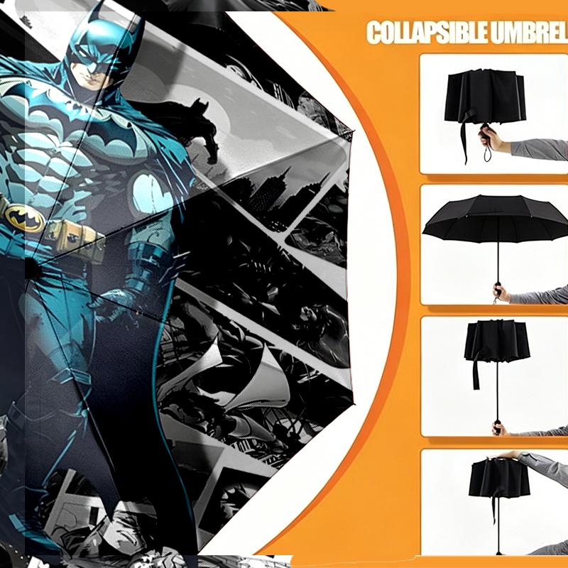 Batman Print Umbrella Automatic Opening/ Closing - Portable Foldable Design - Daily Use for Travel/Outdoor - Gift for Birthday