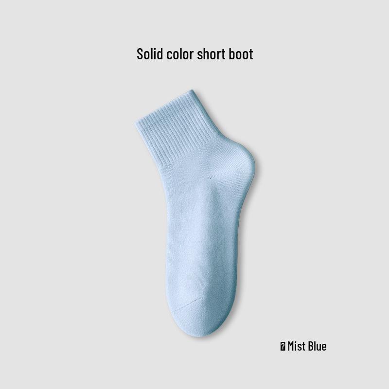 Women's Mid-Calf Pure Cotton Socks - Odor-Absorbing, Sweat-Wicking, Anti-Pilling for Spring & Summer