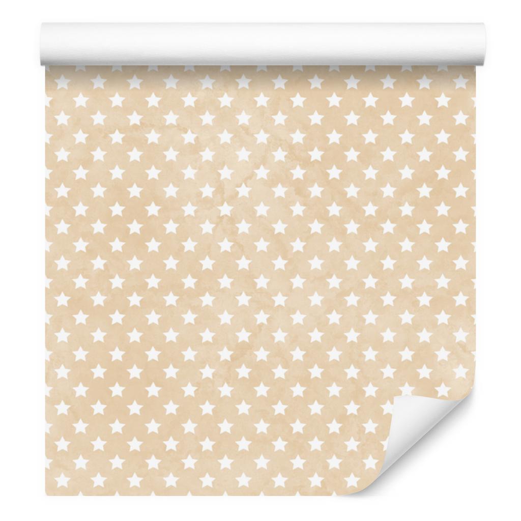 Cream and White Stars Wallpaper for Living Room and Bedroom 50x1000
