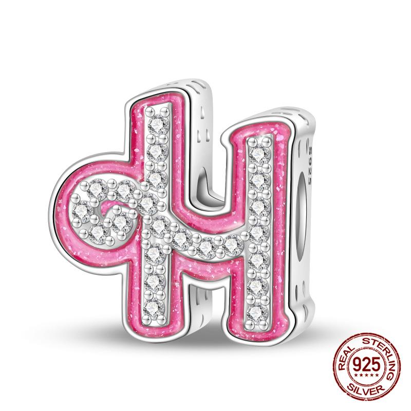 Authentic Pink Charm Bead Charms Bead Charms Copper 26 Letter Charm Bead Charms Compatible With Authentic Bracelets Do It Yourself Jewellery Making Wo