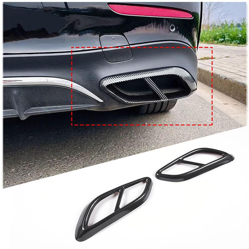 Rear Exhaust Muffler Pipe Trim Cover Tail Throat Frame Sticker Car Accessory For Mercedes Benz E-Class Sport W214 CLE C236 2024