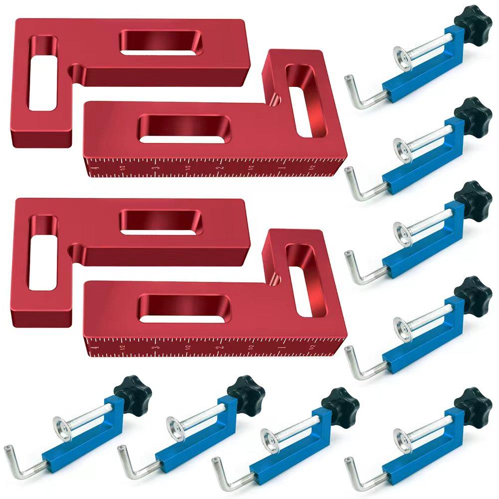 Aluminum Alloy Picture Frame Clamp with Woodworking 90 Degree Right-Angle Clamp Suitable for Cabinets, Frames, and Drawers